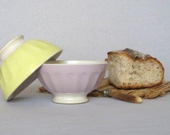 Very Attractive DUO of Vintage French Cafe au lait Bowls, excellent condition