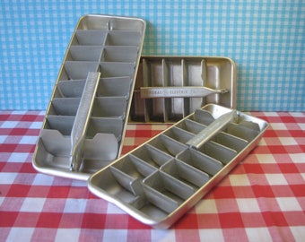 General Electric Cube Trays - Choose 1 or 2 - Redi Cube - Aluminium - GE - Mid Century Vintage 1960's