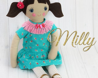 Rag Doll Pattern, 18 INCH Doll pattern, Toy sewing pattern pdf. how to make a doll, doll patterns, cloth doll patterns, MILLY PATTERN