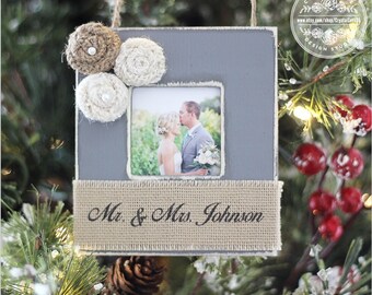 Wedding Engagement Christmas Ornament Couple Married Engaged Personalized Ornament Wedding First Christmas Married GIFT