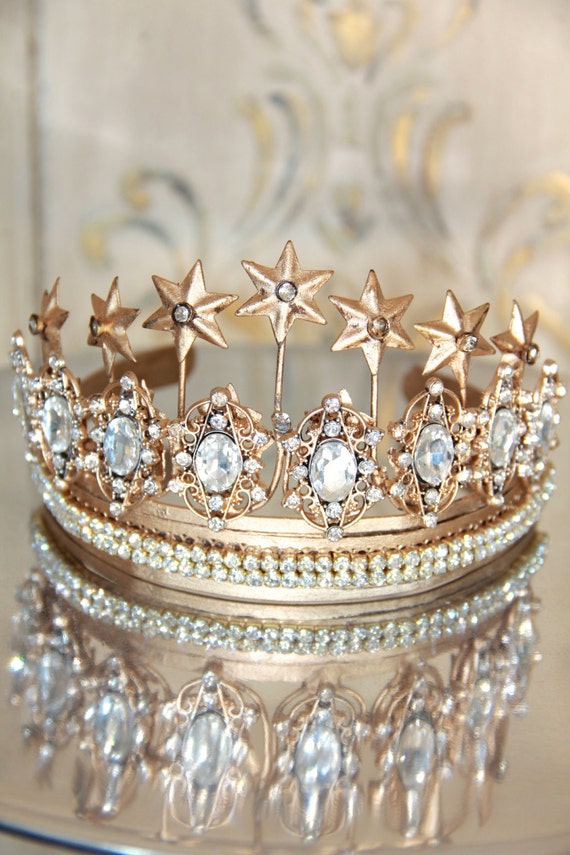 Gold metal crown Embellished Metal crown crown decor gold
