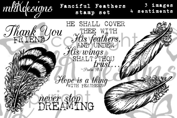 Fanciful Feather Digital Stamp Set