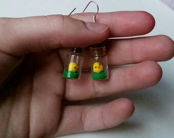 Easter Earrings Baby Chick Earrings Cute Easter Jewelry Polymer Clay Easter Jewelry Baby Chick Jewelry Baby Animal Jewelry Farm Jewelry