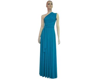 Teal Infinity Dress Bridesmaid Long Convertible Prom Wrap Gown XS-5XL