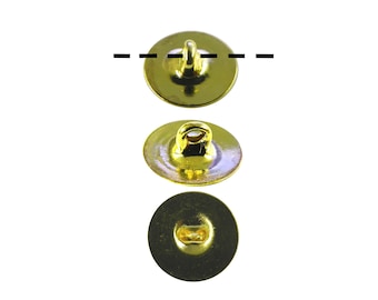 100 Gold Plated 6mm Glueable Button Backs Shanks. DIY Make a button out of almost anything