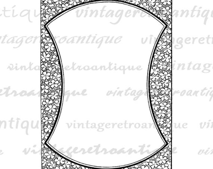 Printable Flower Border Graphic Download Floral Frame Image Digital Vintage Clip Art Jpg Png Eps HQ 300dpi No.2246