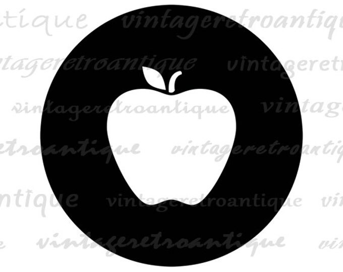 Digital Apple Printable Image School Education Teacher Symbol Download Food Graphic Antique Clip Art Jpg Png Eps HQ 300dpi No.4368