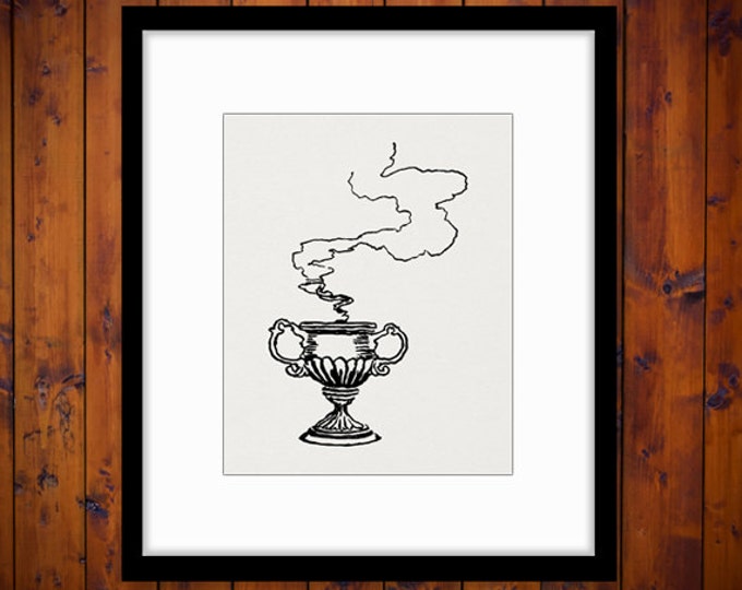 Printable Graphic Magic Lamp Genie Lamp Digital Download Image Artwork Antique Clip Art Jpg Png Eps HQ 300dpi No.2293