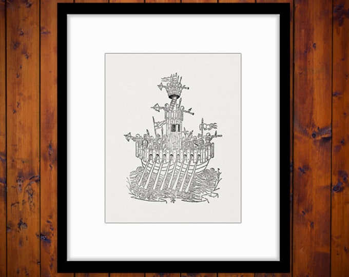 Digital Printable Ancient Battle Ship Graphic Download Image Illustration Antique Clip Art Jpg Png Eps HQ 300dpi No.2198