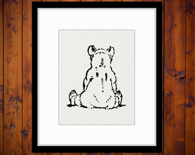 Digital Printable Bear Download Cute Bear Cub Image Baby Animal Nursery Wall Decor Graphic for Transfers T-Shirts Pillows HQ 300dpi No.4631