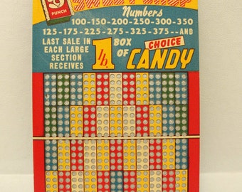 Vintage Punch Board Game Bar Gambling Lottery Collectible Tavern Pocket Boards Mid Century Modern Mancave Decor