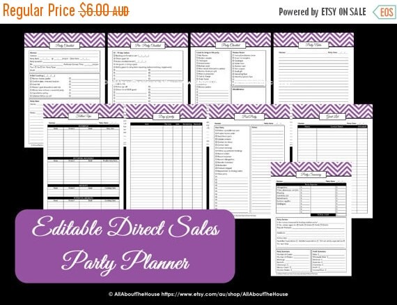 ON SALE Direct Sales Party Checklist Planner by AllAboutTheHouse