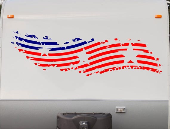 USA Flag Camper Decals Motorhome Stripe Kit RV Stickers