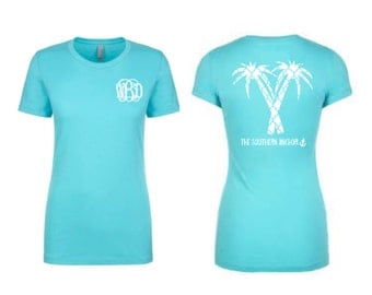 Monogram short sleeve tee, spring break shirt, monogram tees for women, vacation shirt, graphic shirts for women, monogram shirts for women