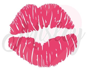 Lipstick Kiss Mark SVG, PNG, and STUDIO3 Cut Files for Silhouette Cameo/Portrait and Cricut Explore DIY Craft Cutters