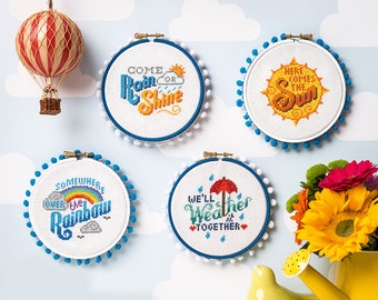 Weather Hoops - Cross Stitch Pattern Set (Digital Format - PDF)