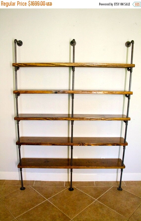Industrial pipe bookshelves Pipe Shelving Unit by IndustrialEnvy