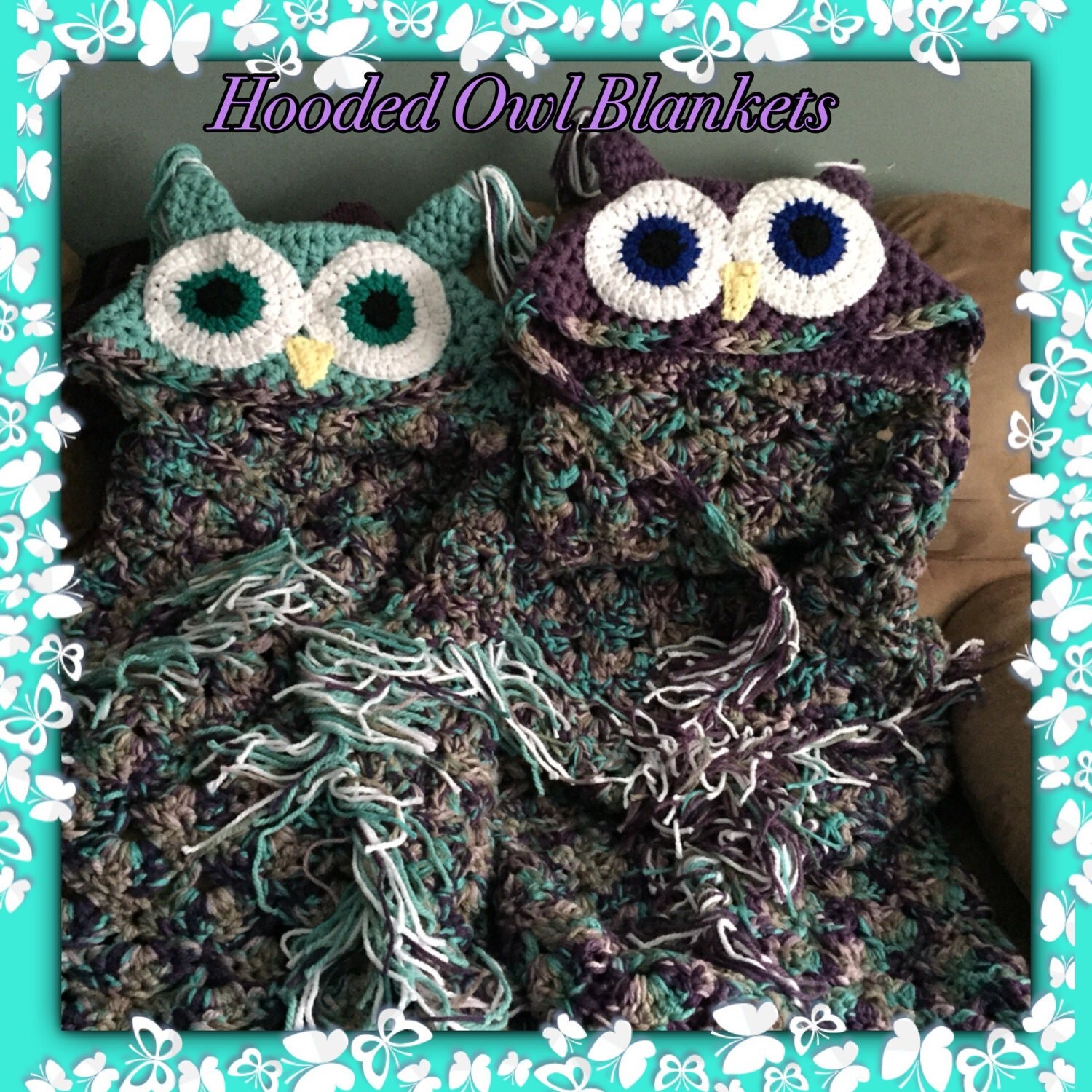 Hooded Owl Blanket Crochet Crochet Blanket Owl by CraftsbyTine