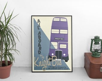 Harry Potter Knight Bus Poster Print - Vintage Wizarding Travel Transport Poster