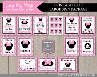 INSTANT DOWNLOAD Printable Light Pink Mouse Large 8x10 Sign Package / 12 Signs / Free Condiment Labels /Mouse Collection / Item #1844