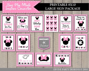 INSTANT DOWNLOAD Printable Light Pink Mouse Large 8x10 Sign Package / 12 Signs / Free Condiment Labels /Mouse Collection / Item #1844