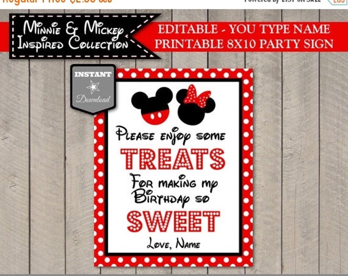 SALE INSTANT DOWNLOAD Editable Girl and Boy Mouse Printable 8x10 Sweets Sign / You Type Name / Girl and Boy Mouse Collection / Item #2136