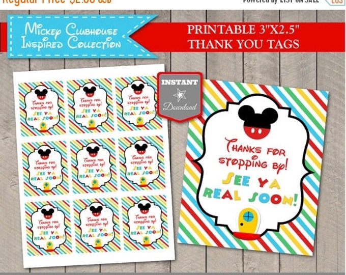 SALE INSTANT DOWNLOAD Mouse Clubhouse 3 x 2.5 Thank You Printable Party Favor Tags / Mouse Clubhouse Collection / Item #1675