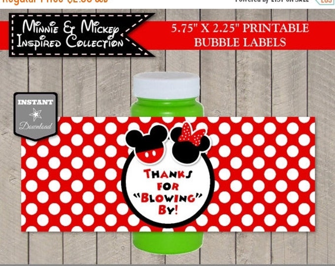 SALE INSTANT DOWNLOAD Printable Girl and Boy Mouse Bubble Labels / Party Favor / G&B Mouse Collection / Item #2133