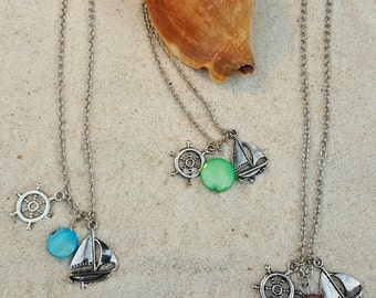 Beach Themed 3-charm Necklace