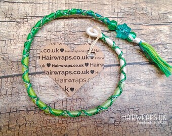 Green - Handmade Thread Mirror Work Hair Clip 02