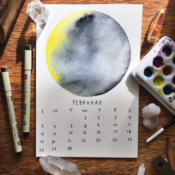 2017 Many Moons Calendar / Moon Calendar / Moon Art