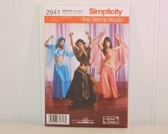 Simplicity 2941 The Dance Studio Belly Dancer Costume (c. 2008) Misses' Sizes 14-20) Andrea Schewe Design, Middle Eastern, Bollywood Costume