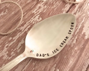 Father's day gift, great gift for dad's, Customized Stamped Large spoons, upcycled silverware stamped, stamped spoons, large serving spoons