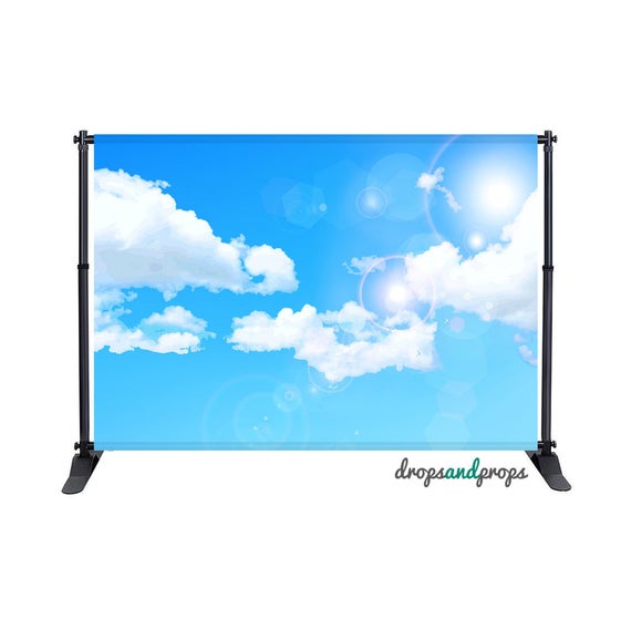 blue sky white clouds photography backdrop spring