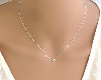 Tiny heart necklace , heart necklace , delicate heart necklace , dainty gold heart necklace , gold filled star necklace , silver tiny heart