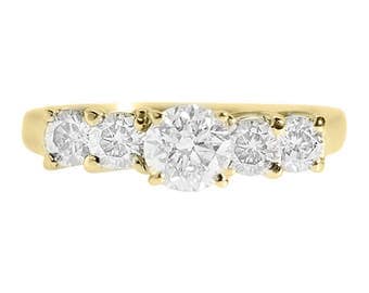 diamond engagement ring 120 carat 14k yellow gold ring eternity band multistone ring - Stacked Wedding Rings diamond engagement ring 120 carat 14k yellow gold ring eternity band multistone ring - Stacked Wedding Rings