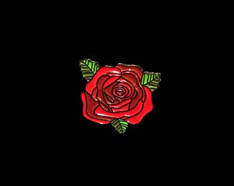 Red Rose Enamel Pin (Traditional Red Rose, Flower enamel pin, minimalist enamel pin, love enamel pin, anniversary pin)