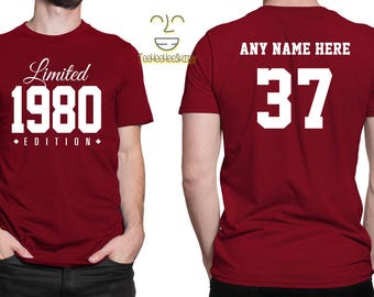 1980 Limited Edition 37th Birthday Party Shirt, turning 37 years old, 37th birthday present, 37th birthday tshirt