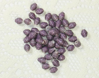 Paper Beads, Loose Handmade Supplies Itty Bitty Purple