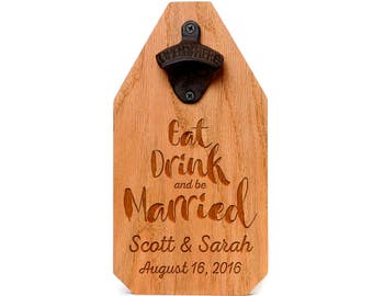 Wedding Gift Personalized Sign Wood Bottle Opener