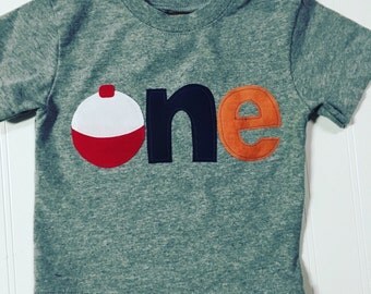Boys 1st birthday fishing bobber One First Birthday Shirt, gone fishing shirt, first Birthday shirt fishing theme, baby boy fishing, one boy