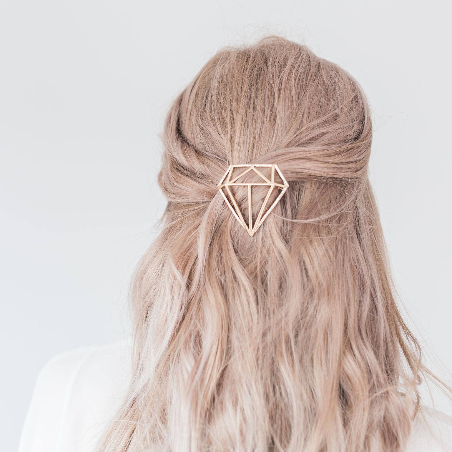 Gold diamond hair clip Metal Clip Minimalist Hair Clip