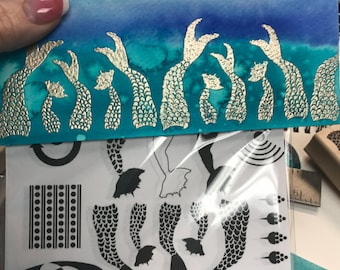 IN STOCK!!! -- Cling Mount PTP Elements - Red Rubber Stamps -- Cling Mermaid Set