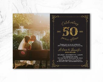 Rustic 50Th Wedding Anniversary Invitations 10