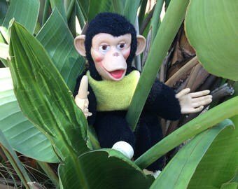 Zippy the chimp from the 60s and 70s . Vintage monkey Stuffed animal