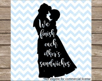Disney SVG Frozen svg We Finish Each Other's Sandwiches SVG Elsa Princess Anna Disney DXF Valentine's Cutting File Slhouette Cameo Olaf Elsa