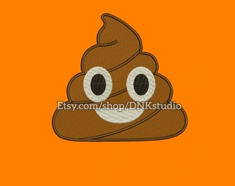 Poop Emoji Emoticon Machine Embroidery Design - 7 Sizes - INSTANT DOWNLOAD
