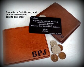 Personalized Money ClipLeather Wallet Custom Men&#39;s Gift