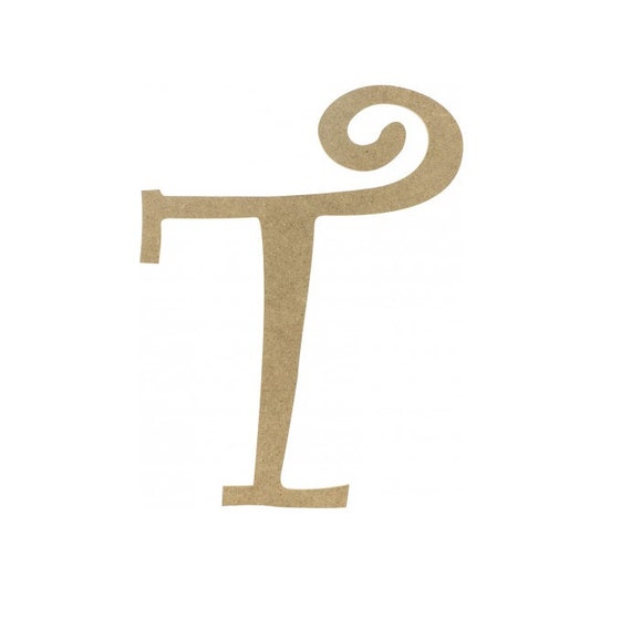 Letter T 14-18 Inch Wood Curly Letter. Wood