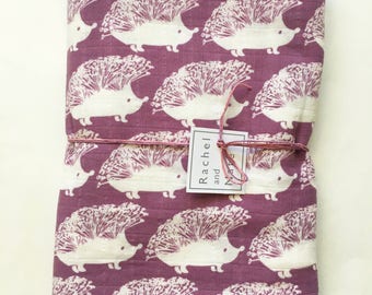 Organic muslin baby blanket, Organic blanket, Hedgehog muslin blanket, Baby swaddle blanket, Organic baby blanket, stroller blanket,